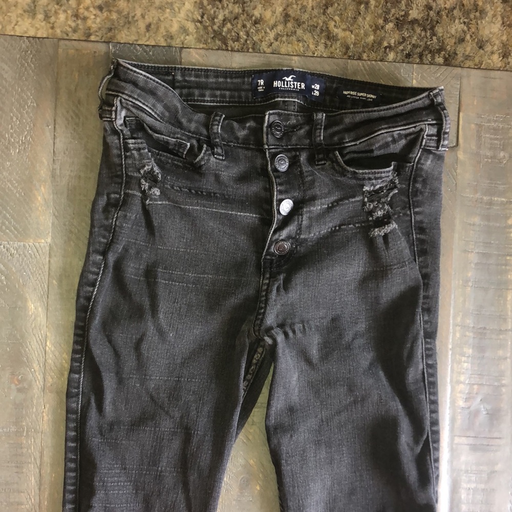 Hollister high rise super skinny ripped jeans